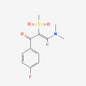 molecular formula C12H14FNO3S B2630051 (Z)-3-(dimethylamino)-1-(4-fluorophenyl)-2-methylsulfonylprop-2-en-1-one CAS No. 339108-36-0