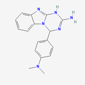 molecular formula C17H18N6 B2630056 4-[4-(Dimethylamino)phenyl]-1,4-dihydro[1,3,5]triazino[1,2-a]benzimidazol-2-amine CAS No. 78650-04-1