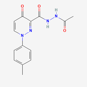 molecular formula C14H14N4O3 B2630057 N'-acetyl-1-(4-methylphenyl)-4-oxo-1,4-dihydropyridazine-3-carbohydrazide CAS No. 1989757-57-4