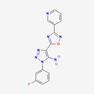 molecular formula C15H10FN7O B2630058 3-(3-Fluorophenyl)-5-(3-pyridin-3-yl-1,2,4-oxadiazol-5-yl)triazol-4-amine CAS No. 892764-47-5