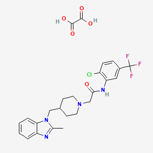 molecular formula C25H26ClF3N4O5 B2630069 N-(2-chloro-5-(trifluoromethyl)phenyl)-2-(4-((2-methyl-1H-benzo[d]imidazol-1-yl)methyl)piperidin-1-yl)acetamide oxalate CAS No. 1351610-41-7