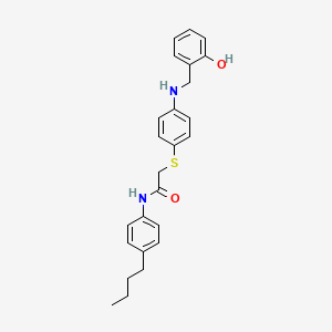 N-(4-Butylphenyl)-2-((4-((2-hydroxybenzyl)amino)phenyl)thio)acetamide