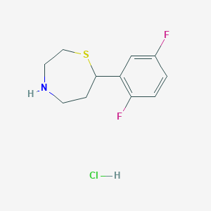 molecular formula C11H14ClF2NS B2630076 7-(2,5-Difluorophenyl)-1,4-thiazepane hydrochloride CAS No. 2097936-26-8