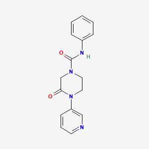 molecular formula C16H16N4O2 B2630077 3-Oxo-N-phenyl-4-pyridin-3-ylpiperazine-1-carboxamide CAS No. 2310122-31-5