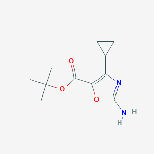 molecular formula C11H16N2O3 B2630086 Tert-butyl 2-amino-4-cyclopropyl-1,3-oxazole-5-carboxylate CAS No. 2248294-06-4