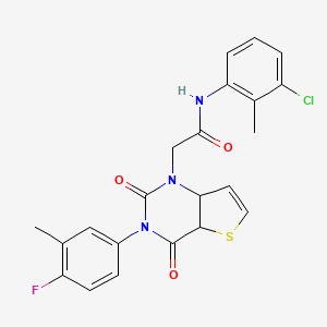 molecular formula C22H17ClFN3O3S B2630087 N-(3-chloro-2-methylphenyl)-2-[3-(4-fluoro-3-methylphenyl)-2,4-dioxo-1H,2H,3H,4H-thieno[3,2-d]pyrimidin-1-yl]acetamide CAS No. 1260633-67-7