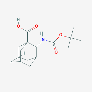 molecular formula C16H25NO4 B2630088 2-[(2-Methylpropan-2-yl)oxycarbonylamino]adamantane-1-carboxylic acid CAS No. 2460749-47-5