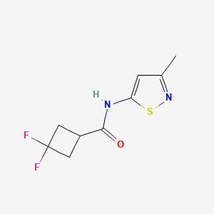 molecular formula C9H10F2N2OS B2630090 3,3-Difluoro-N-(3-methyl-1,2-thiazol-5-yl)cyclobutane-1-carboxamide CAS No. 2309705-80-2