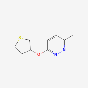 molecular formula C9H12N2OS B2630091 3-Methyl-6-(thiolan-3-yloxy)pyridazine CAS No. 2195879-32-2