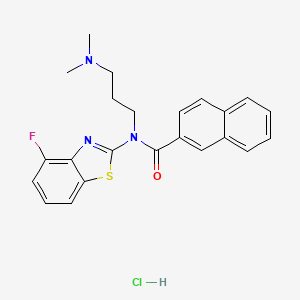 molecular formula C23H23ClFN3OS B2630133 盐酸N-(3-(二甲氨基)丙基)-N-(4-氟苯并[d]噻唑-2-基)-2-萘酰胺 CAS No. 1217093-40-7