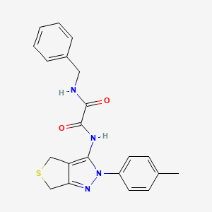 molecular formula C21H20N4O2S B2630138 N-苄基-N'-[2-(4-甲基苯基)-4,6-二氢噻吩[3,4-c]吡唑-3-基]酰胺 CAS No. 899952-14-8