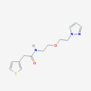 molecular formula C13H17N3O2S B2630140 盐酸盐N-(2-(2-(1H-吡唑-1-基)乙氧基)乙基)-2-(噻吩-3-基)乙酰胺 CAS No. 2034566-64-6