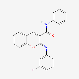 molecular formula C22H15FN2O2 B2630167 (Z)-2-((3-fluorophenyl)imino)-N-phenyl-2H-chromene-3-carboxamide CAS No. 313954-23-3