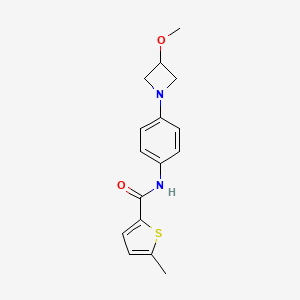 molecular formula C16H18N2O2S B2630169 N-(4-(3-methoxyazetidin-1-yl)phenyl)-5-methylthiophene-2-carboxamide CAS No. 2034524-00-8