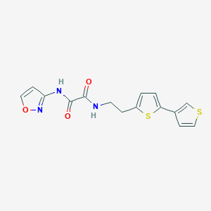 molecular formula C15H13N3O3S2 B2630183 N1-(2-([2,3'-bithiophen]-5-yl)ethyl)-N2-(isoxazol-3-yl)oxalamide CAS No. 2034548-21-3