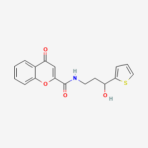 molecular formula C17H15NO4S B2630189 N-(3-hydroxy-3-(thiophen-2-yl)propyl)-4-oxo-4H-chromene-2-carboxamide CAS No. 1421526-59-1