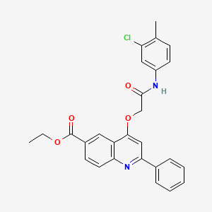 molecular formula C27H23ClN2O4 B2630209 ethyl 4-{[(3-chloro-4-methylphenyl)carbamoyl]methoxy}-2-phenylquinoline-6-carboxylate CAS No. 1114871-02-1