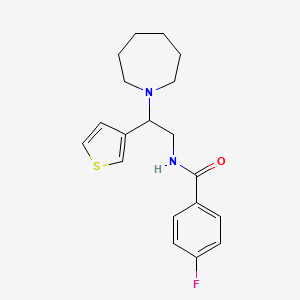 N-(2-(azepan-1-yl)-2-(thiophen-3-yl)ethyl)-4-fluorobenzamide