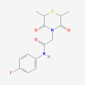 2-(2,6-dimethyl-3,5-dioxothiomorpholin-4-yl)-N-(4-fluorophenyl)acetamide