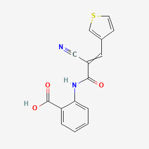 2-[2-Cyano-3-(thiophen-3-yl)prop-2-enamido]benzoic acid