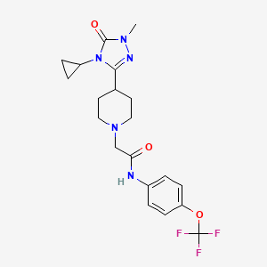 2-(4-(4-cyclopropyl-1-methyl-5-oxo-4,5-dihydro-1H-1,2,4-triazol-3-yl)piperidin-1-yl)-N-(4-(trifluoromethoxy)phenyl)acetamide