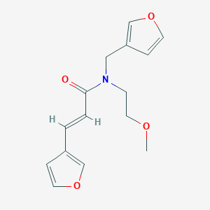 molecular formula C15H17NO4 B2630286 (2E)-3-(furan-3-yl)-N-[(furan-3-yl)methyl]-N-(2-methoxyethyl)prop-2-enamide CAS No. 1798413-10-1