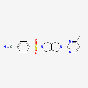 molecular formula C18H19N5O2S B2630292 4-{[5-(4-Methylpyrimidin-2-yl)-octahydropyrrolo[3,4-c]pyrrol-2-yl]sulfonyl}benzonitrile CAS No. 2415633-47-3