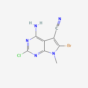 4-amino-6-bromo-2-chloro-7-methyl-7H-pyrrolo[2,3-d]pyrimidine-5-carbonitrile