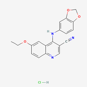 4-(Benzo[d][1,3]dioxol-5-ylamino)-6-ethoxyquinoline-3-carbonitrile hydrochloride