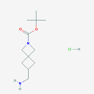 molecular formula C12H23ClN2O2 B2630317 Tert-butyl 6-(aminomethyl)-2-azaspiro[3.3]heptane-2-carboxylate hydrochloride CAS No. 2375267-96-0