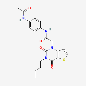 molecular formula C20H22N4O4S B2630319 N-[4-(acetylamino)phenyl]-2-(3-butyl-2,4-dioxo-3,4-dihydrothieno[3,2-d]pyrimidin-1(2H)-yl)acetamide CAS No. 1252910-94-3