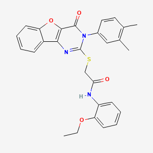 2-{[3-(3,4-dimethylphenyl)-4-oxo-3,4-dihydro[1]benzofuro[3,2-d]pyrimidin-2-yl]sulfanyl}-N-(2-ethoxyphenyl)acetamide