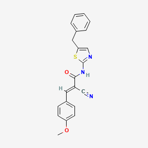 (E)-N-(5-benzylthiazol-2-yl)-2-cyano-3-(4-methoxyphenyl)acrylamide