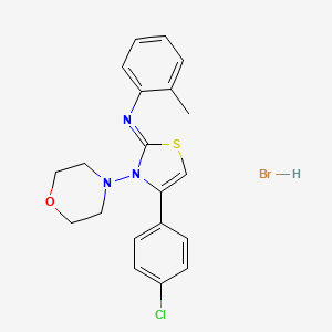 molecular formula C20H21BrClN3OS B2630346 (Z)-N-(4-(4-chlorophenyl)-3-morpholinothiazol-2(3H)-ylidene)-2-methylaniline hydrobromide CAS No. 1180029-82-6