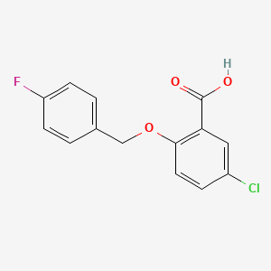 molecular formula C14H10ClFO3 B2630351 5-Chloro-2-[(4-fluorobenzyl)oxy]benzoic acid CAS No. 898135-66-5