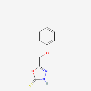 molecular formula C13H16N2O2S B2630353 5-(4-Tert-butylphenoxymethyl)-1,3,4-oxadiazole-2-thiol CAS No. 80549-62-8