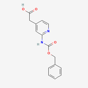molecular formula C15H14N2O4 B2630359 2-[2-(Phenylmethoxycarbonylamino)pyridin-4-yl]acetic acid CAS No. 2287330-77-0