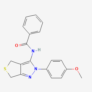 molecular formula C19H17N3O2S B2630361 N-[2-(4-methoxyphenyl)-4,6-dihydrothieno[3,4-c]pyrazol-3-yl]benzamide CAS No. 392253-15-5