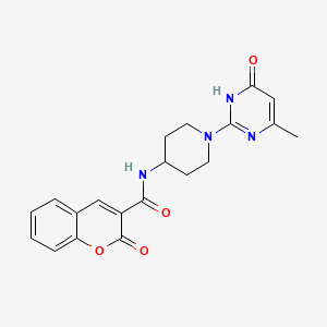 molecular formula C20H20N4O4 B2630363 N-(1-(4-methyl-6-oxo-1,6-dihydropyrimidin-2-yl)piperidin-4-yl)-2-oxo-2H-chromene-3-carboxamide CAS No. 1903168-16-0