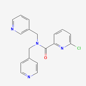 molecular formula C18H15ClN4O B2630372 6-Chloro-N-(pyridin-3-ylmethyl)-N-(pyridin-4-ylmethyl)pyridine-2-carboxamide CAS No. 1436208-81-9