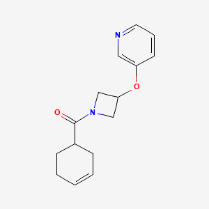 molecular formula C15H18N2O2 B2630377 Cyclohex-3-en-1-yl(3-(pyridin-3-yloxy)azetidin-1-yl)methanone CAS No. 1903685-01-7
