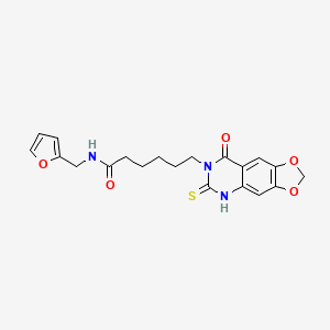 N-(furan-2-ylmethyl)-6-(8-oxo-6-thioxo-5,6-dihydro-[1,3]dioxolo[4,5-g]quinazolin-7(8H)-yl)hexanamide