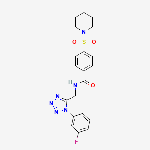 N-((1-(3-fluorophenyl)-1H-tetrazol-5-yl)methyl)-4-(piperidin-1-ylsulfonyl)benzamide