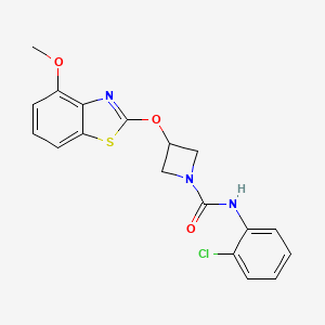 molecular formula C18H16ClN3O3S B2630405 N-(2-CHLOROPHENYL)-3-[(4-METHOXY-1,3-BENZOTHIAZOL-2-YL)OXY]AZETIDINE-1-CARBOXAMIDE CAS No. 1421481-23-3