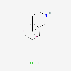 molecular formula C10H16ClF2N B2630416 11,11-Difluoro-3-azatricyclo[4.4.1.01,6]undecane;hydrochloride CAS No. 2413899-52-0