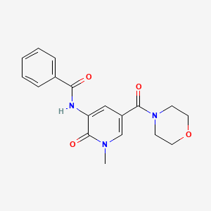 molecular formula C18H19N3O4 B2630428 N-(1-methyl-5-(morpholine-4-carbonyl)-2-oxo-1,2-dihydropyridin-3-yl)benzamide CAS No. 1105209-98-0