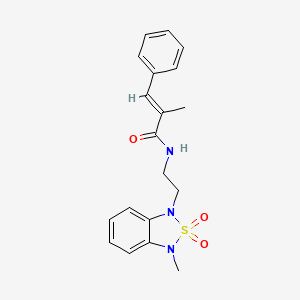 molecular formula C19H21N3O3S B2630436 (E)-2-methyl-N-(2-(3-methyl-2,2-dioxidobenzo[c][1,2,5]thiadiazol-1(3H)-yl)ethyl)-3-phenylacrylamide CAS No. 2035018-99-4