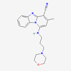 molecular formula C20H23N5O B2630442 3-Methyl-1-(3-morpholin-4-ylpropylamino)pyrido[1,2-a]benzimidazole-4-carbonitrile CAS No. 384372-67-2
