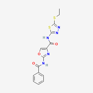 2-benzamido-N-(5-(ethylthio)-1,3,4-thiadiazol-2-yl)oxazole-4-carboxamide