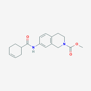 molecular formula C18H22N2O3 B2630495 methyl 7-(cyclohex-3-ene-1-amido)-1,2,3,4-tetrahydroisoquinoline-2-carboxylate CAS No. 1448059-47-9